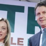 I bastoni nelle ruote di Conte a Schlein per Atreju: il campo largo naufraga sulle vanità personali , nella foto conte meloni