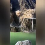 Il video del crollo di un ponte appena inaugurato in Cina