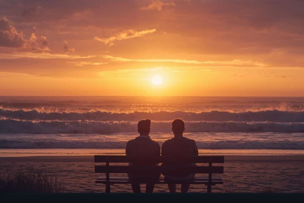 Panchina al tramonto