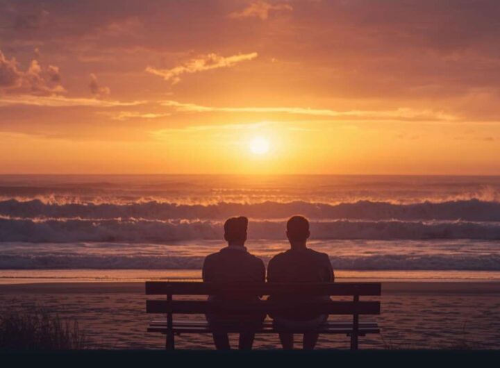 Panchina al tramonto