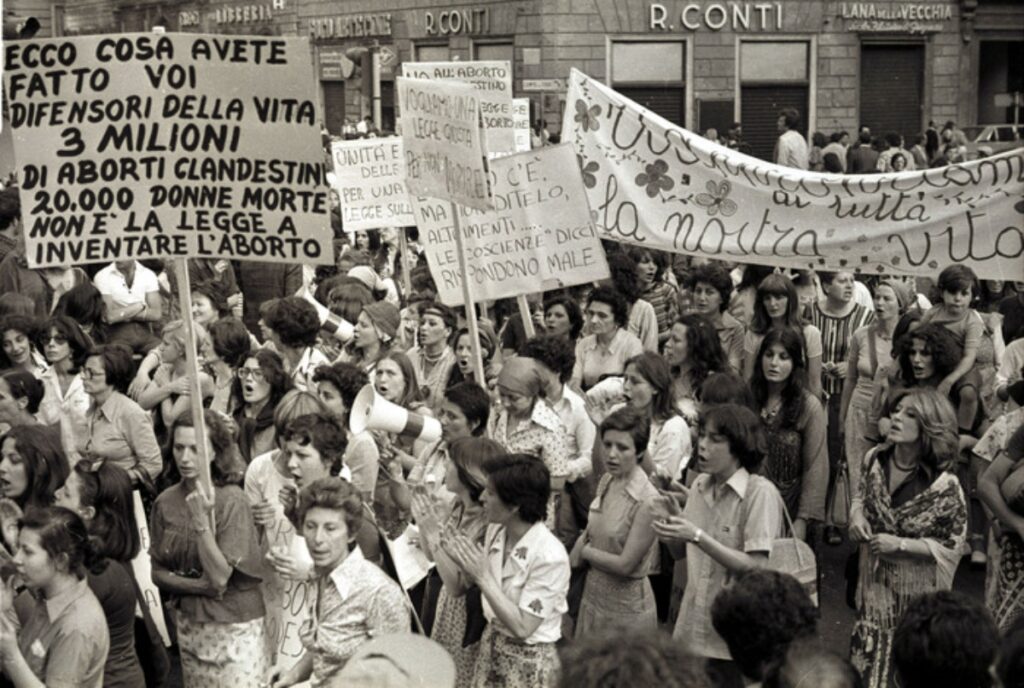 manifestazione pro aborto 1977