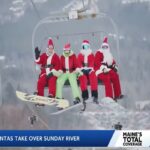 Il video di centinaia di sciatori vestiti da Babbo Natale per beneficienza