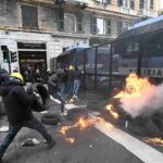 Scontri Genova tra polizia ed operai ex Ilva