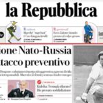 Repubblica, la prima pagina di oggi