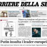Il Corriere della Sera, la prima pagina di oggi