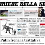 Il Corriere della Sera, la prima pagina di oggi