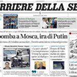 Il Corriere della Sera, la prima pagina di oggi