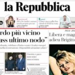 Repubblica, la prima pagina di oggi