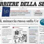 Il Corriere della Sera, la prima pagina di oggi.