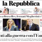 Repubblica, la prima pagina di oggi