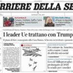 Il Corriere della Sera, la prima pagina di oggi