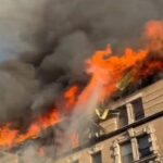 Palazzo in fiamme a Manhattan