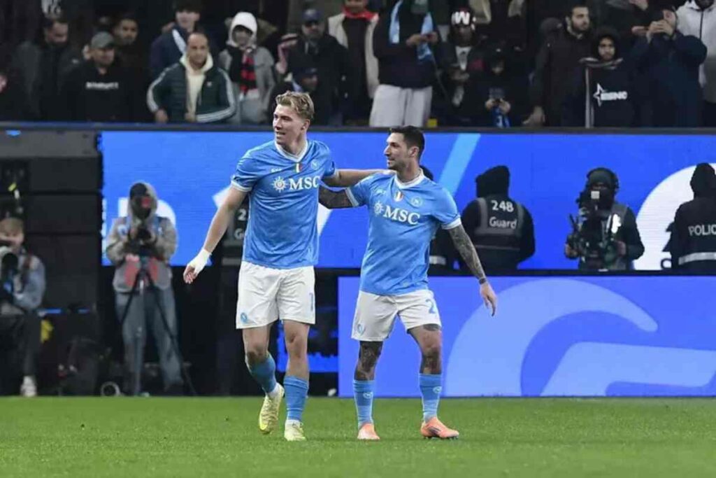 Il Napoli in campo per la Supercoppa italiana