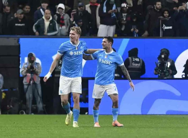 Il Napoli in campo per la Supercoppa italiana