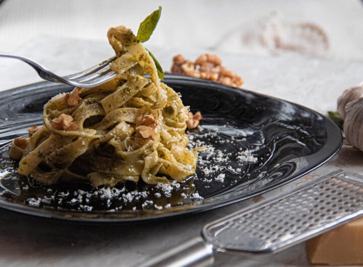 pasta cremosa con noci