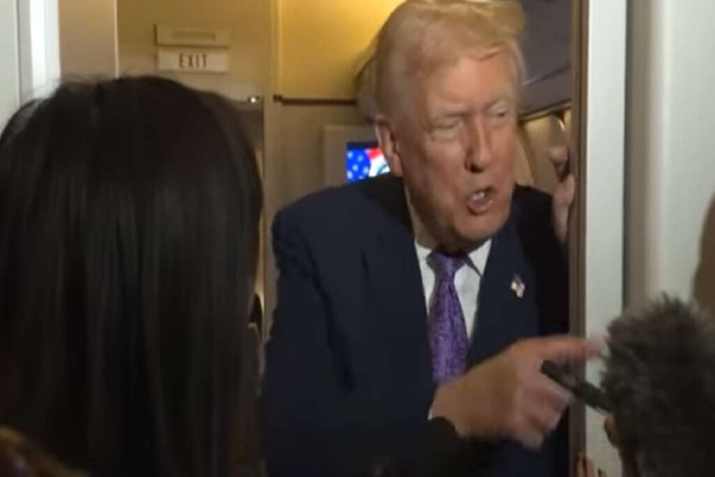 Donald Trump a bordo dell'Air Force One