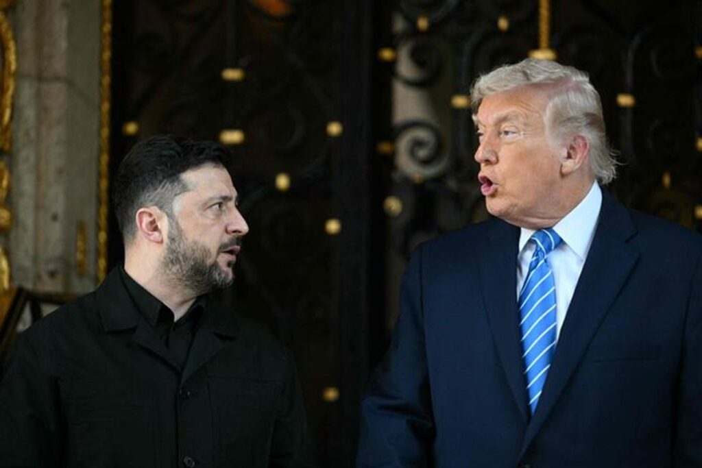 Il presidente degli Stati Uniti Donald Trump e il presidente ucraino, Volodymyr Zelensky