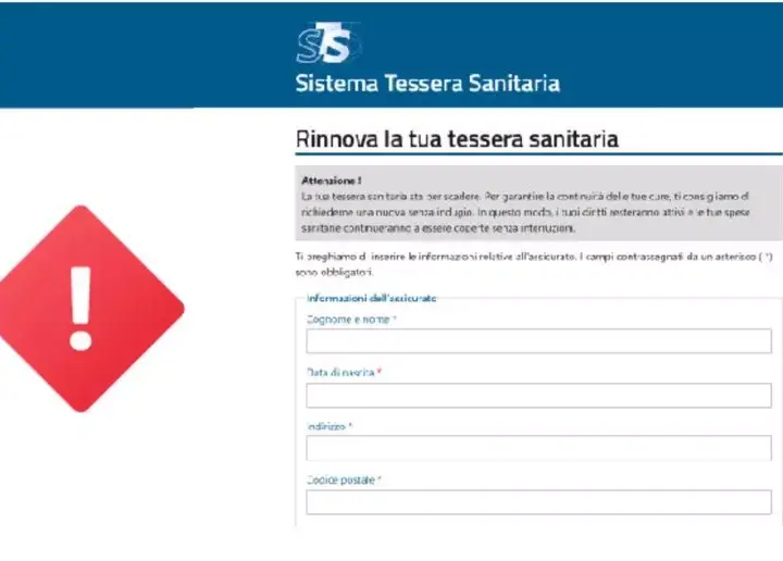 La truffa delle false mail per il rinnovo della tessera sanitaria che ti ruba i dati personali