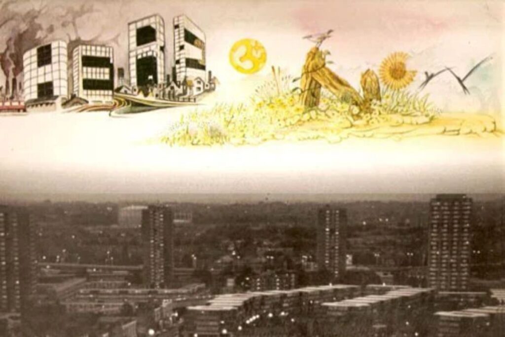 Particolare della copertina di Give and Take, album del 1978 degli Here & Now