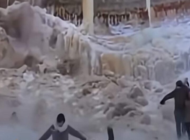 Il blocco di ghiaccio che si stacca in Estonia