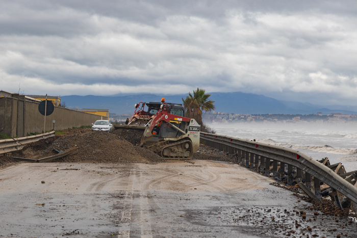 frana su strada dopo ciclone