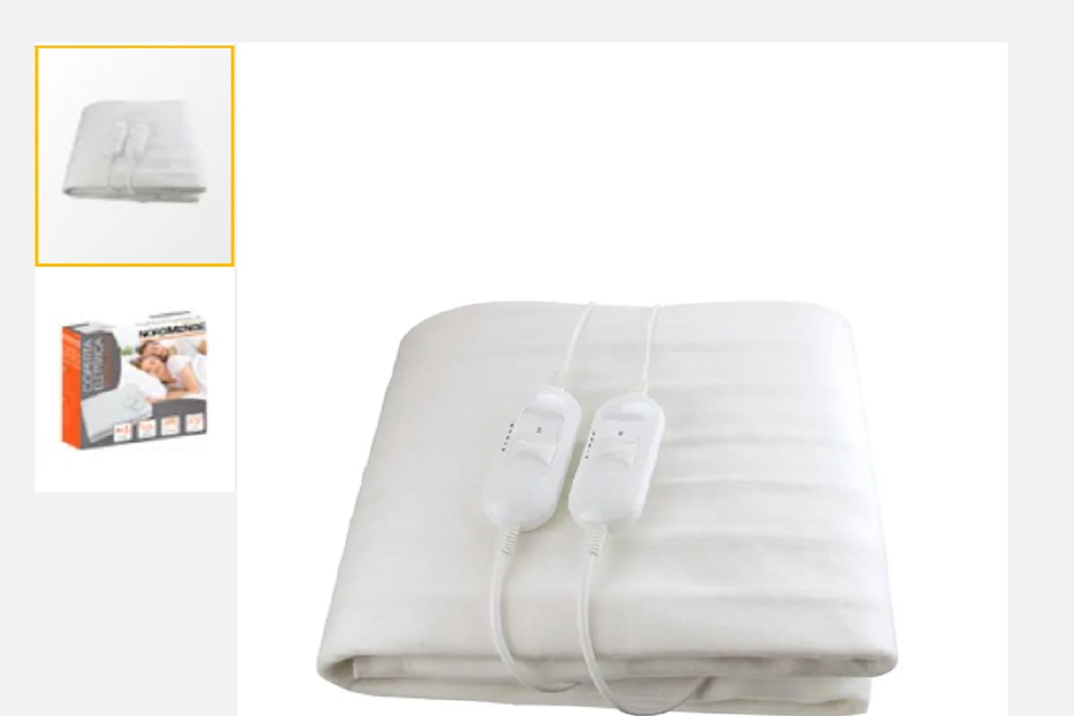 coperta matrimoniale elettrica in offerta da eurospin
