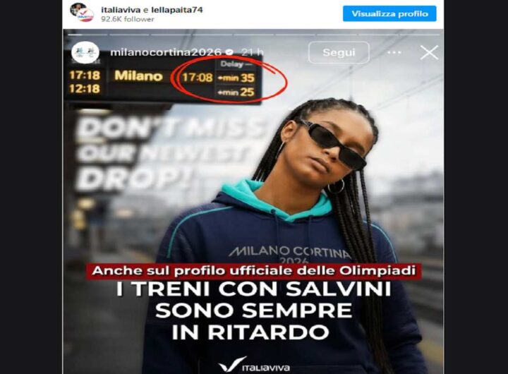 I treni in ritardo sul profilo di Milano Cortina