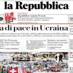 La Repubblica, la prima pagina di oggi