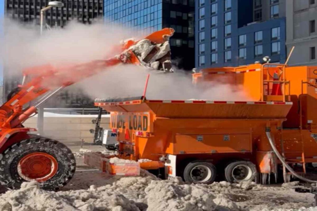 Vasche utilizzate per sciogliere la neve a New York