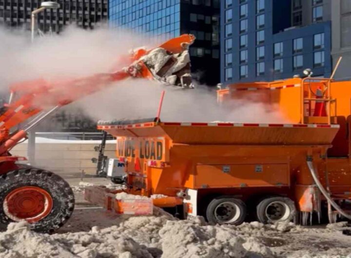 Vasche utilizzate per sciogliere la neve a New York