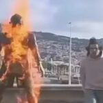 Dà fuoco alla statua di Cristiano Ronaldo