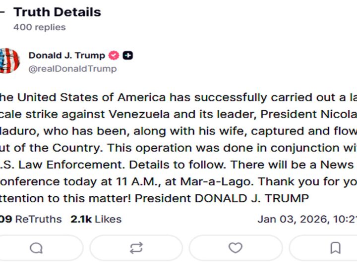 Venezuela, il post su Truth di Donald Trump