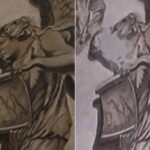 Dipinto col volto della Meloni