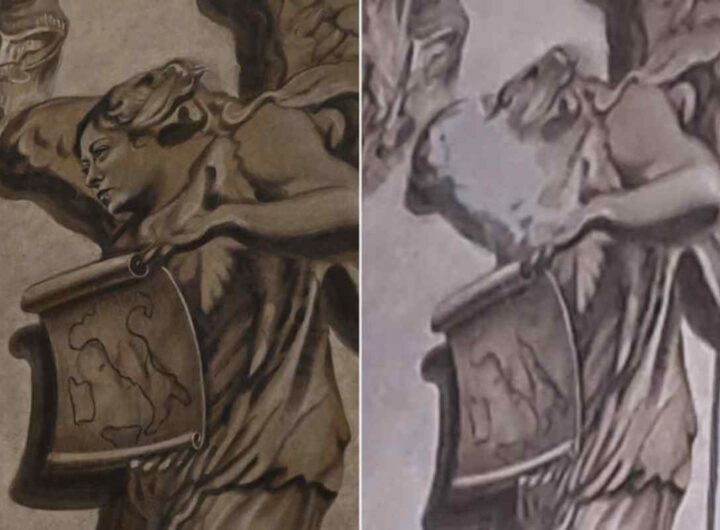 Dipinto col volto della Meloni