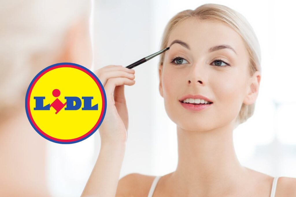 lidl logo donna si trucca pennello