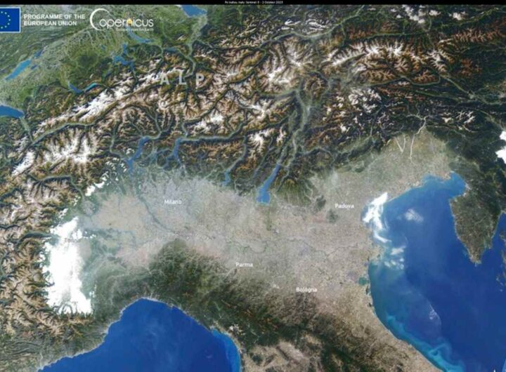 la pianura padana vista dal satellite