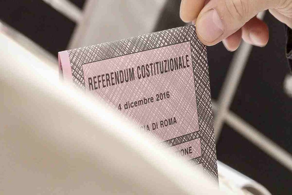 La scheda elettorale di un referendum