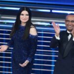 Laura Pausini e Carlo Conti a Sanremo