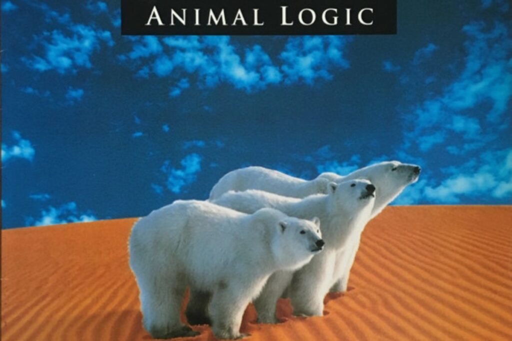L'immagine di copertina di Animal Logic II, con tre orsi polari su una duna del deserto