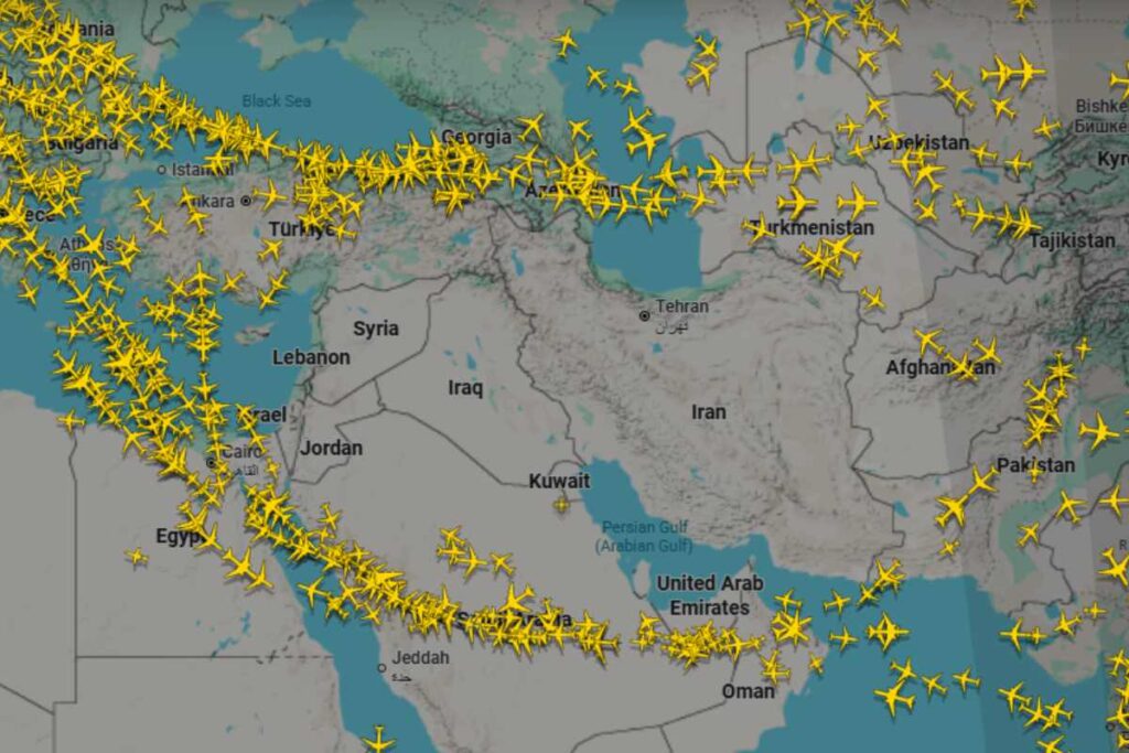 panoramica voli su iran