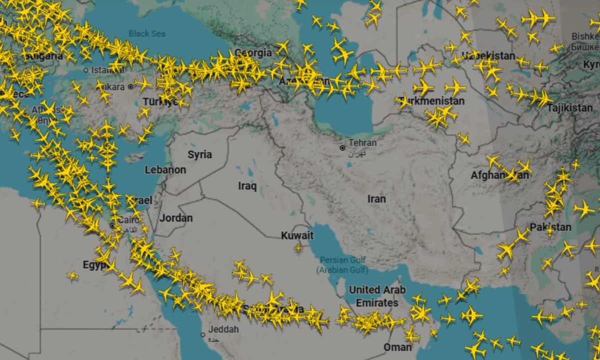 panoramica voli su iran