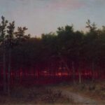 ohn Frederick Kensett, Tramonto tra i cedri a Darien, Connecticut