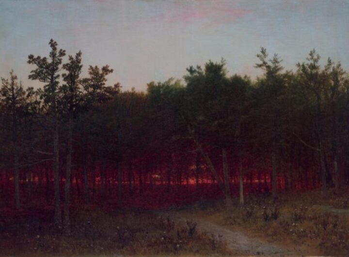 ohn Frederick Kensett, Tramonto tra i cedri a Darien, Connecticut