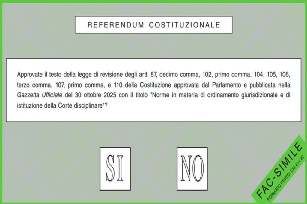Referendum 22-23 marzo 2026, come e quando si vota e fac simile della scheda elettorale