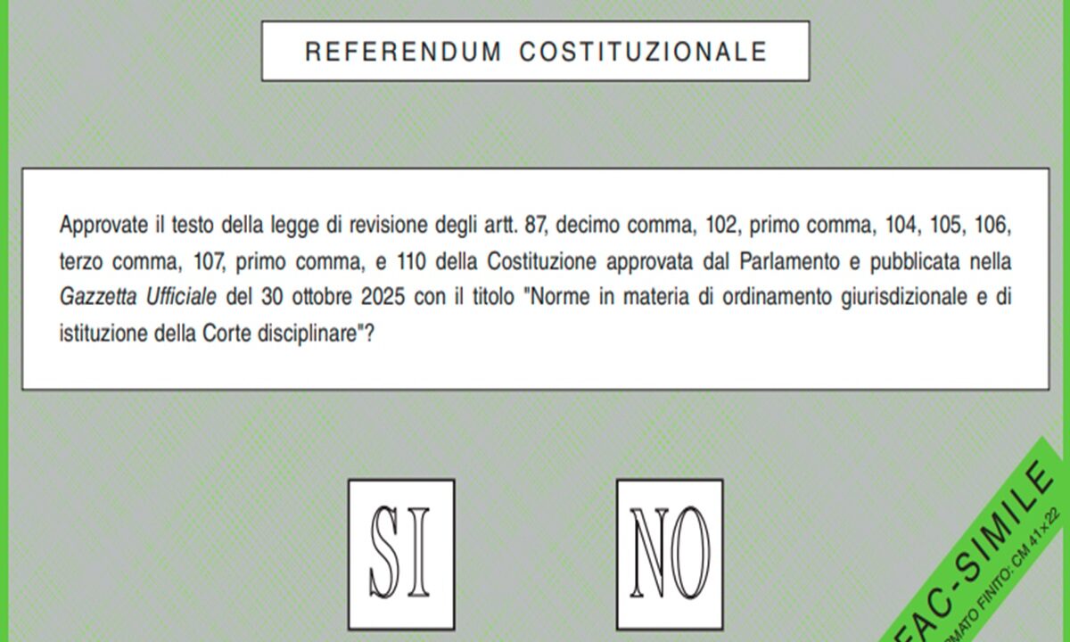 Referendum 22-23 marzo 2026, come e quando si vota e fac simile della scheda elettorale