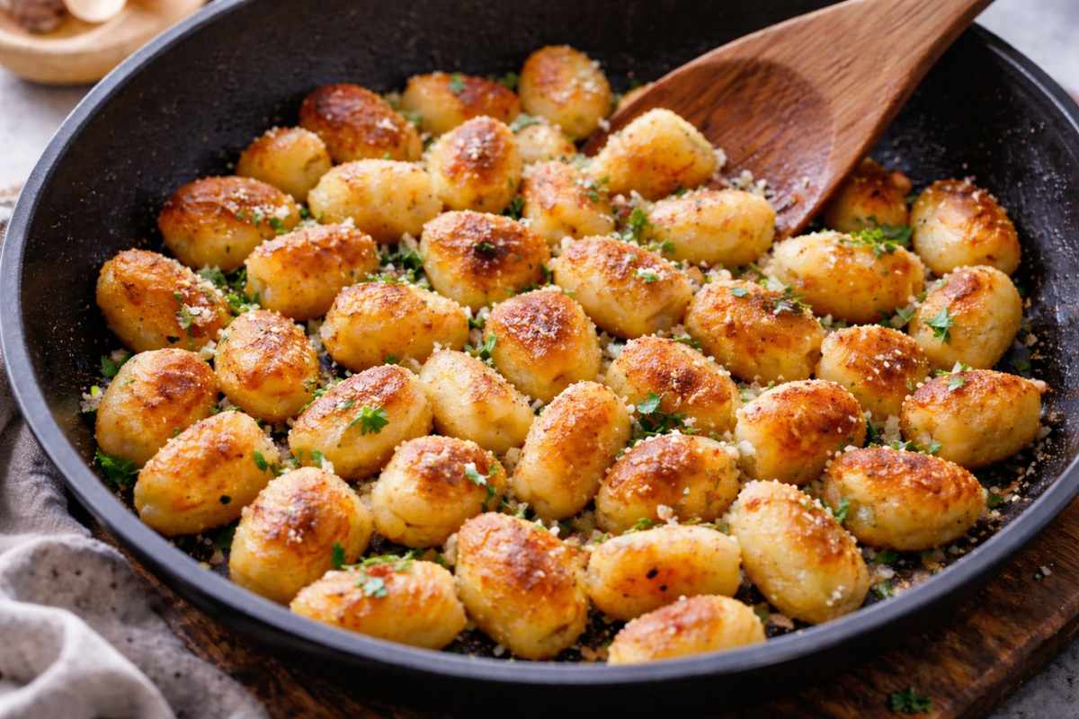 Questi gnocchi croccanti si preparano in padella con soli 3 ingredienti e conquistano tutti