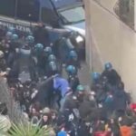 Le cariche della Polizia contro gli studenti a Pisa nel febbraio 2024