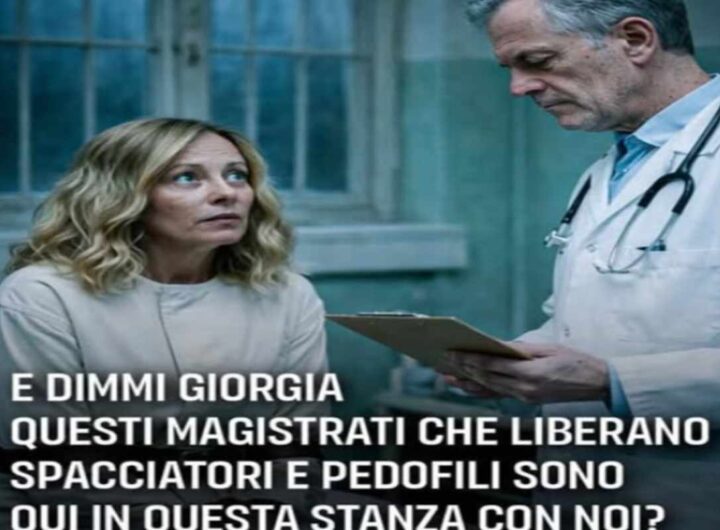 Il fotomontaggio di Giorgia Meloni in una clinica psichiatrica
