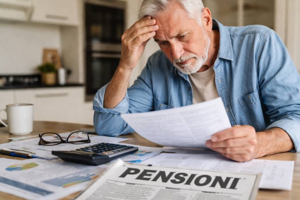 uomo legge notizie su pensioni