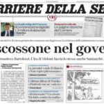 Il Corriere della Sera, la prima pagina di oggi